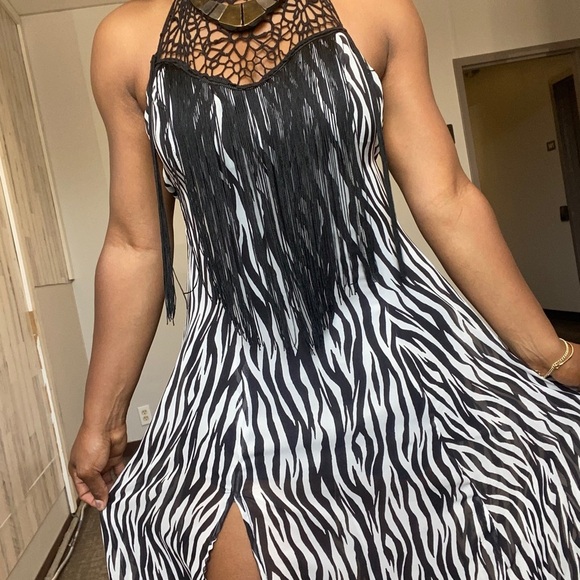 Zebra print fringe sundress - Picture 7 of 9